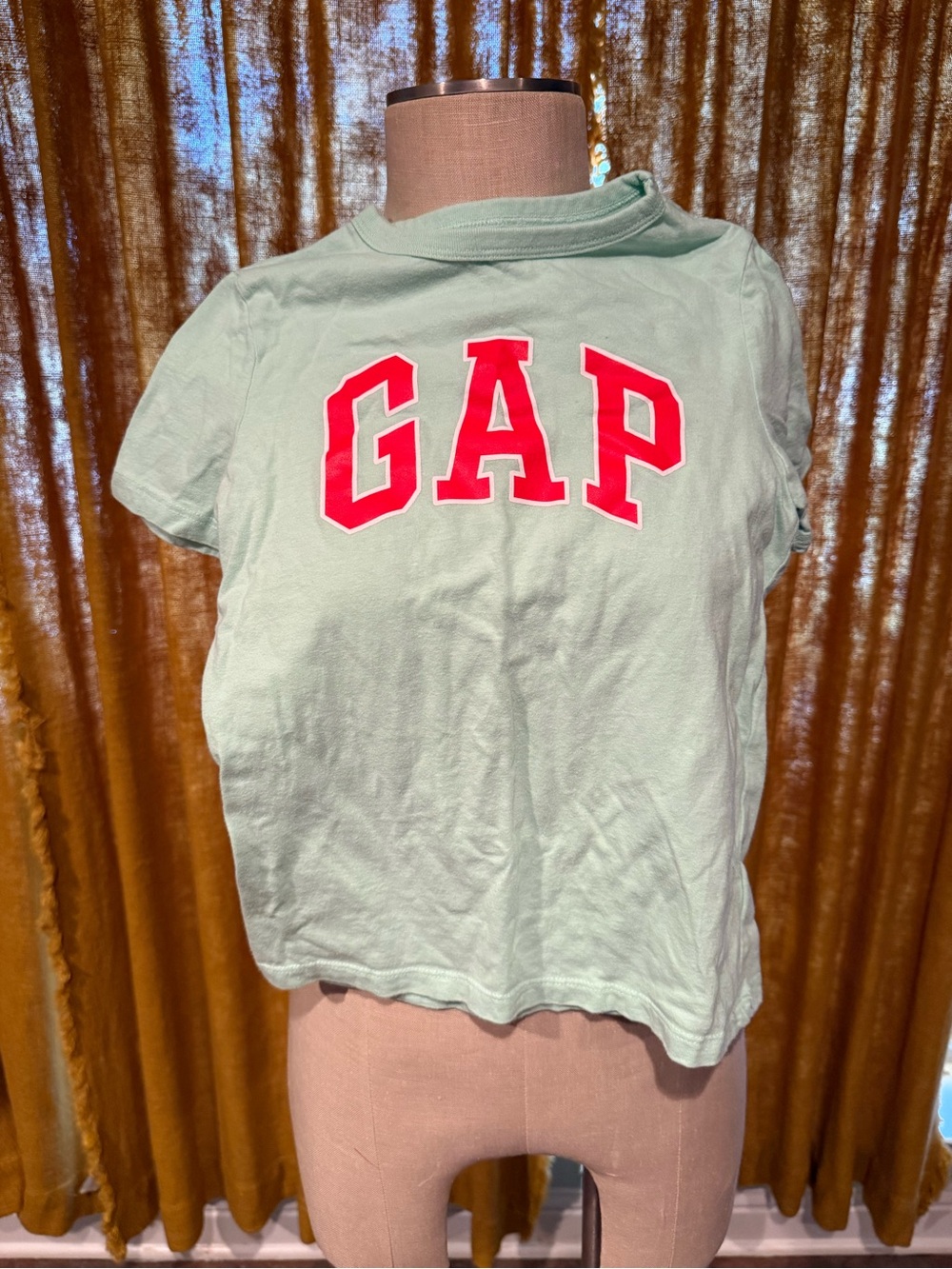 GAP Mint Green Short Sleeve Tee with Red Logo